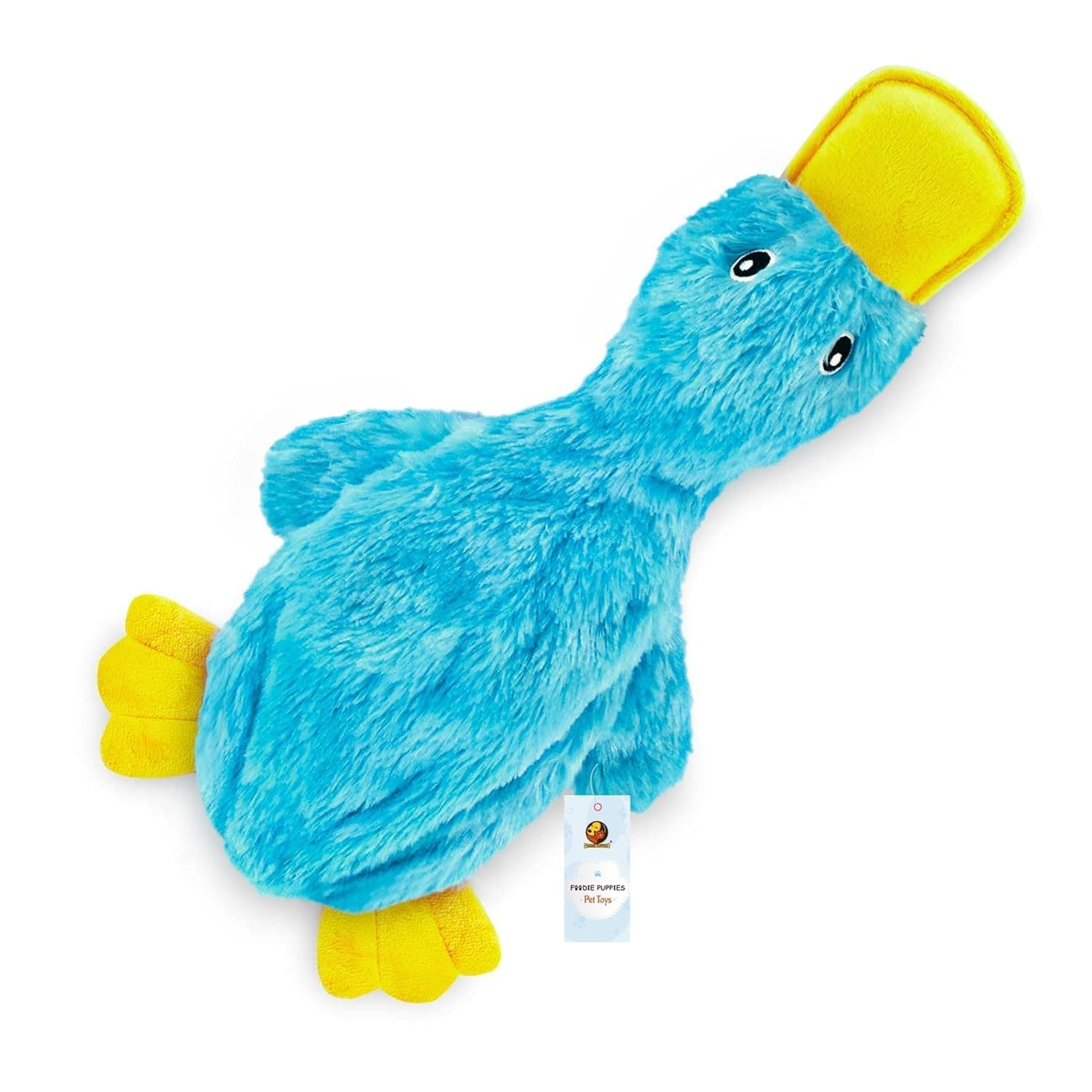 Foodie Puppies Interactive Dog Squeaky Plush Toy - (Duck) | Crinkle Papered, Cotton Stuffed Chew Toy for Teething, Cuddling, Playing and Training | Suitable for Small to Medium Dogs