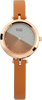 Titan Titan Raga Viva Rose Gold Dial Women Watch with Leather Strap-NS2606WL01