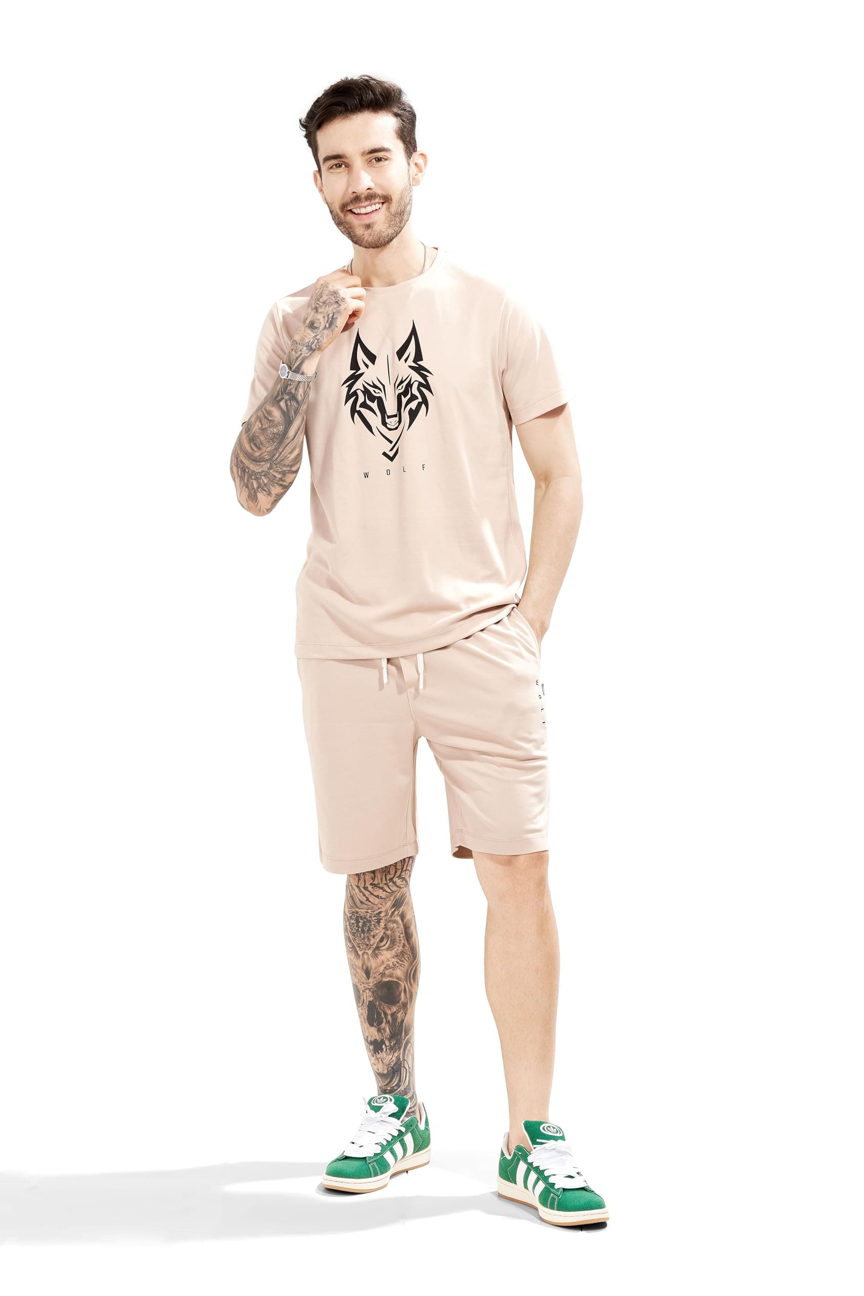 WEET Cotton T-Shirt and Shorts Set for Men,Night Wear for Men,Men's Pyjama Set MCS135