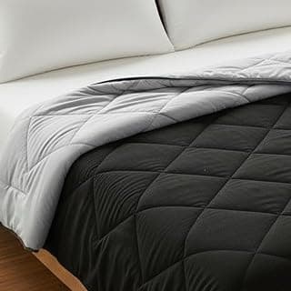 CareFoam Premium AC Comforter Reversible 220 GSM Microfiber Soft| All-Season Thermal Quilt | Lightweight & Fluffy AC Blanket for Cozy Warmth | Single Bed 60 x 90 | Black & Grey