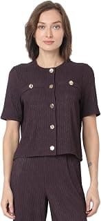 VERO MODA Women Polyester Regular Self Design Round Neck Monochrome Top