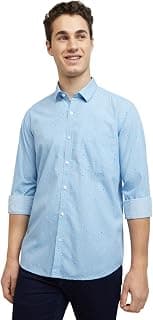 Colorplus Men's Pure Cotton Print Pattern Tailored Fit Spread Collar Full Sleeve Casual Shirt