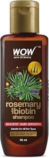 WOW Skin Science Rosemary & Biotin Hair Growth Shampoo | Prevents Breakage & Split Ends | Adds Shine to Dull Hairs | 30ml