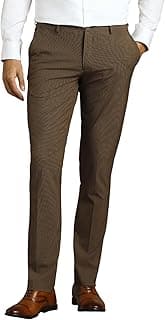 Louis Philippe Men's Slim Fit Mid Rise Premium Fabric Checks Formal Trouser
