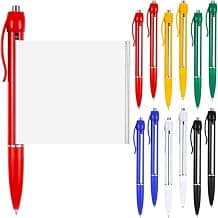 Retractable Ballpoint Pen with Built-in Memo Paper Holder and Stylus Tip, Push Button Pen with Clip, (Pack of 6)