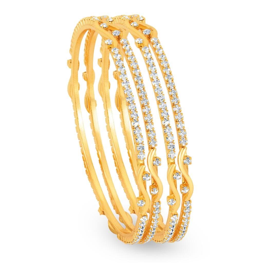 Sukkhi Gold Plated AD Stone Bangles for Women
