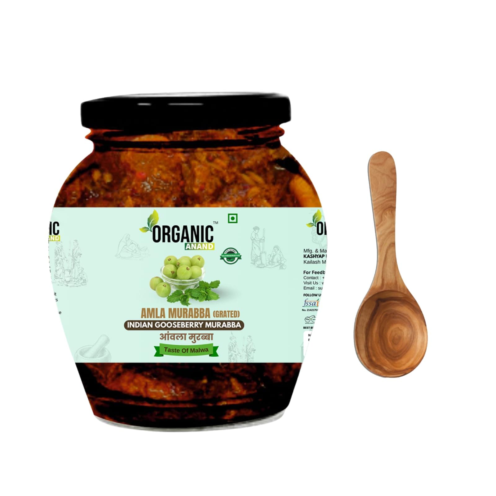 Organic Anand Homemade Dried Amla Murabba Traditional Indian Gooseberry Ka Murabba, Vitamin C Rich Digestive Treat, Healthy & Natural Sweet Snack, Immunity Booster, Delicious Taste (350gm)
