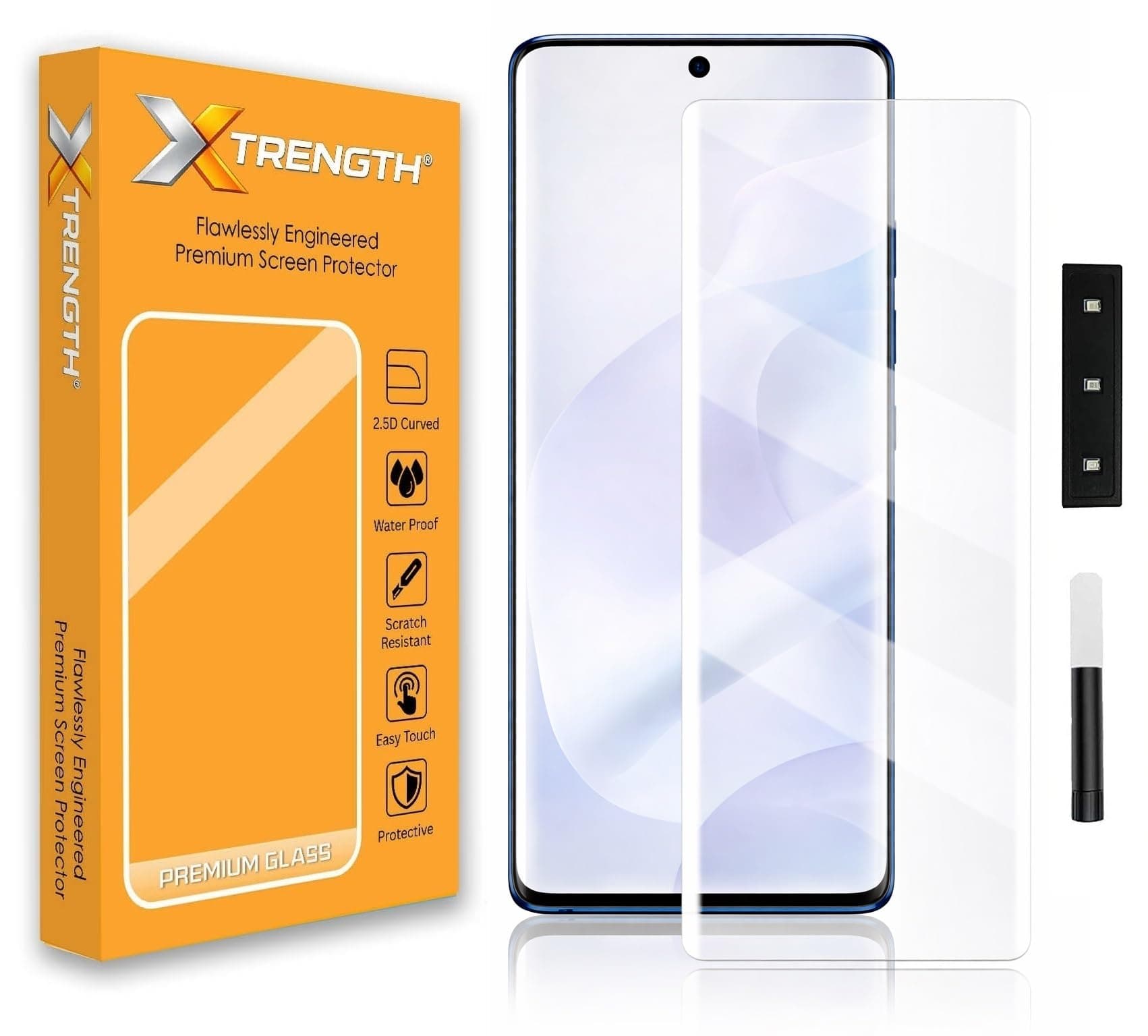 XTRENGTH Advanced HD+ Curved UV Tempered Glass Gorilla Screen Protector Designed for Motorola G96 / Moto G85 5G - Full Screen Coverage with Easy Installation Kit (Anti-Scratch)