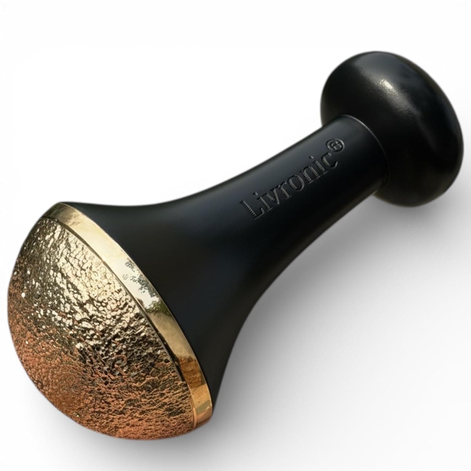 Livronic Bronze Kansa Natural Vatki Cup with Wooden Handle Ayurvedic Detox Manual Foot Massager Relaxation and Deep Cleaning Ancient Indian Technique Ayurvedic Kansa Vatki Foot Massage (BROWN)