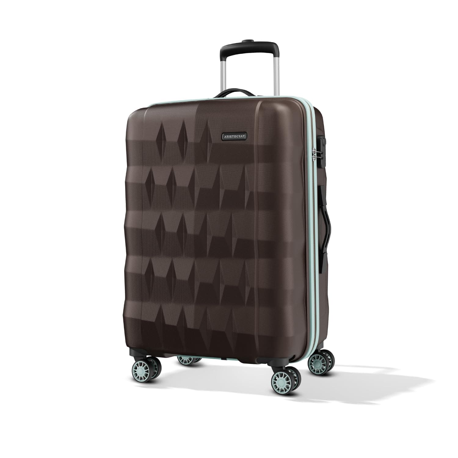 Aristocrat Comet 8 Wheel Check-in (Large Size) Hard Case Trolley Bag | Combination Lock | Tough And Durable Polycarbonate Luggage|3 Year International Warranty | 76 CM Suitcase for Travel | Dark Brown