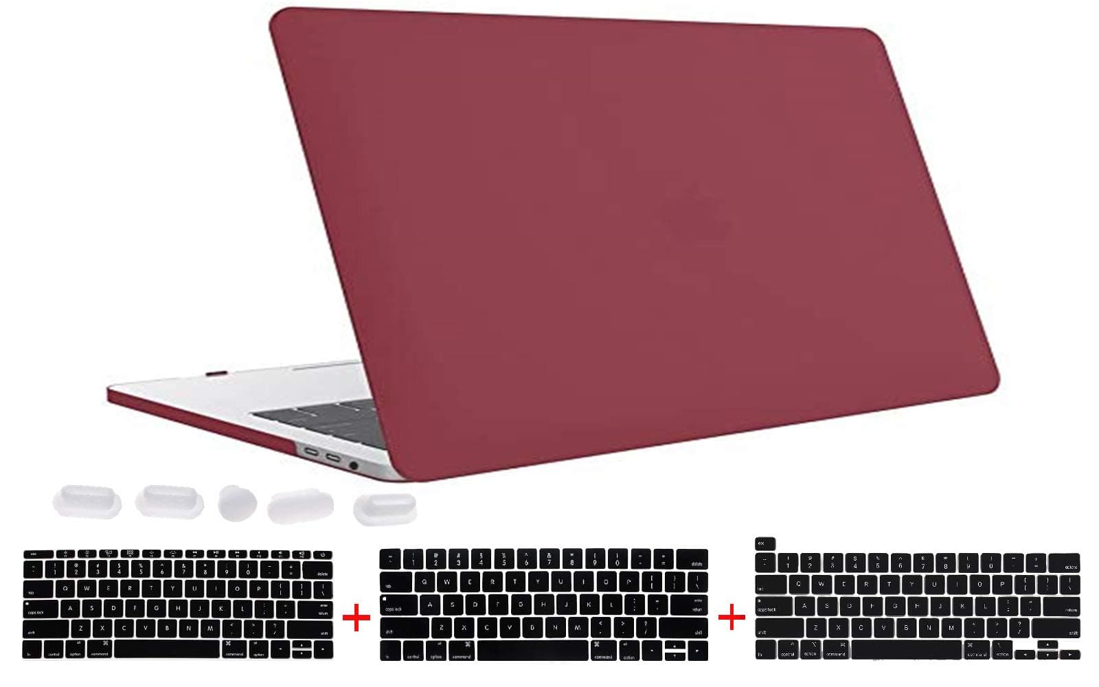 Tobo Hard Shell Case Cover and Keyboard Skin Compatible with New MacBook Pro 13 2018 2017 2016 Release with/Without Touch Bar and Touch ID (Matte-Red Wine)(TD-131CC)
