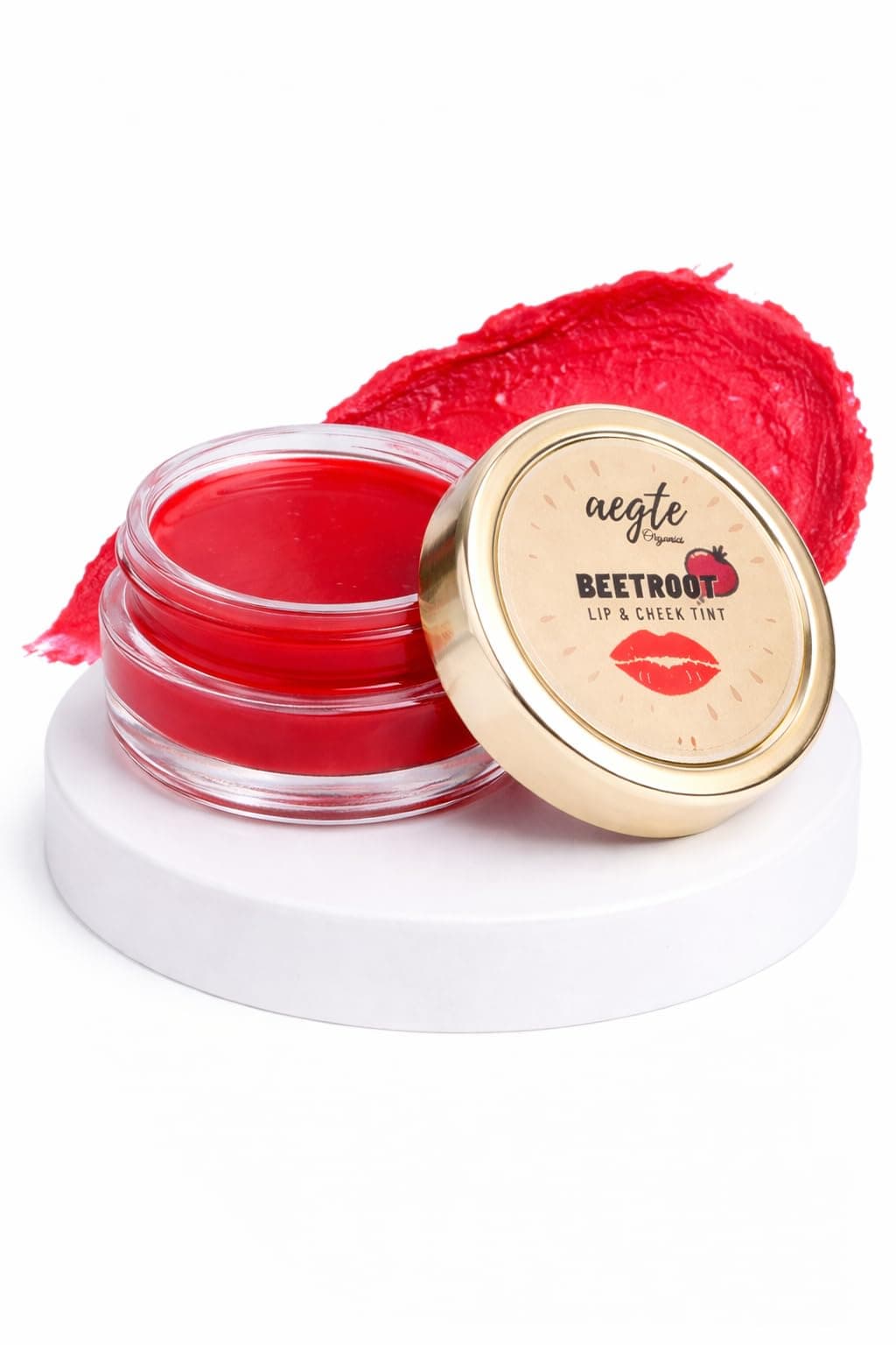 aegte Organics Beetroot Lip & Cheek Tint Balm For Women 100% Organic & Helps Lighten Dark Lips Edible Formulation Helps Nourish & Hydrate Dry Chapped Lips (5 Grm),red