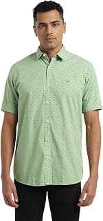 Allen Solly Men’s All‑Over Print Casual Shirt | Half Sleeve | Regular Fit | Contemporary Everyday Style
