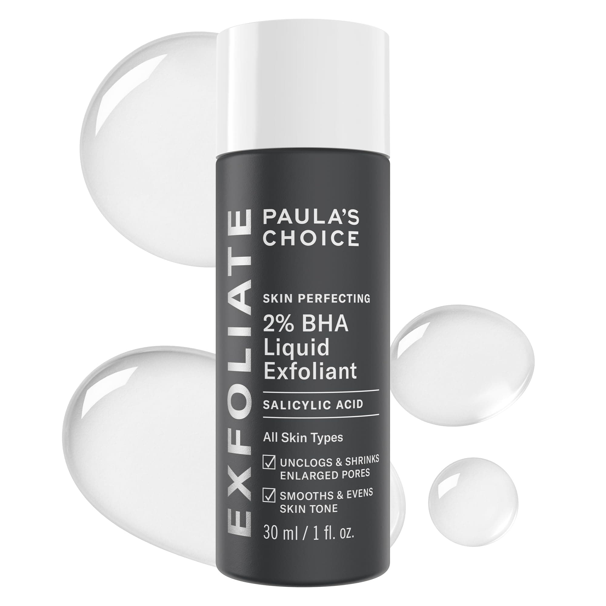 PAULA'S CHOICE SKIN PERFECTING 2% BHA Liquid Salicylic Acid Exfoliant-Facial Exfoliant for Blackheads, Enlarged Pores, Wrinkles, Fine Lines- 30 ml Bottle (Travel Size) (22016)
