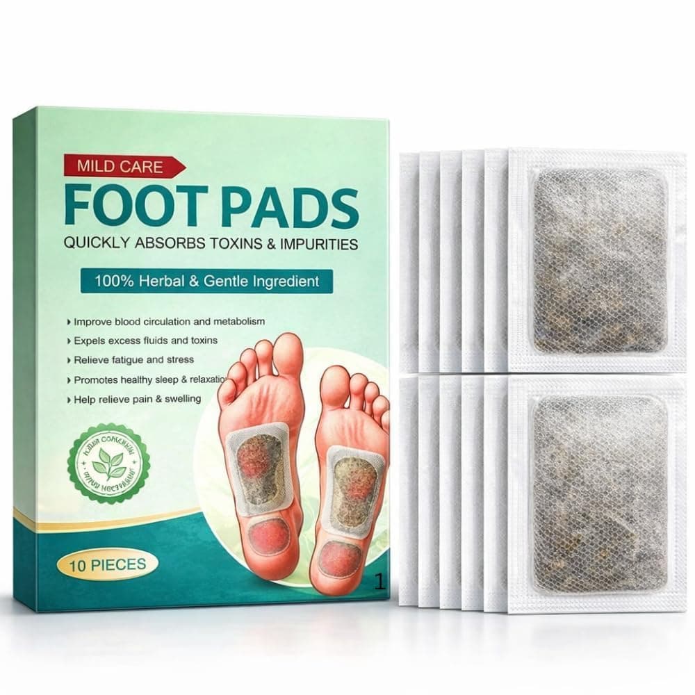 TWIREN Herbal Foot Detox Pads for Toxin Removal | Pain Relief Foot Patches for Feet Cleansing | Natural Ingredients for Sleep Aid | Overnight Use | Toxin Removal with Bamboo Vinegar and Acupoint Micro-Massage Technology (Pack of 10)