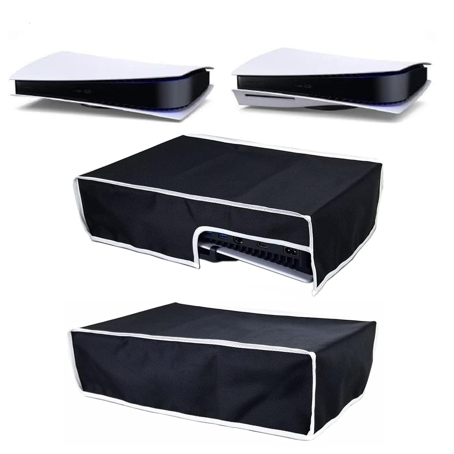 New World Horizontal Dust Cover for PS5 Console Dust Guard with Back Cable Port For PS5 Console Digital & Disc Version