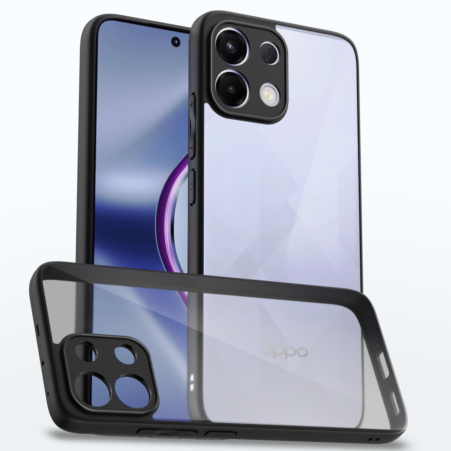 Amazon Basics Back Cover for Oppo K13 5G | Shockproof Sleek Hybrid Armor Bumper Case (Black)