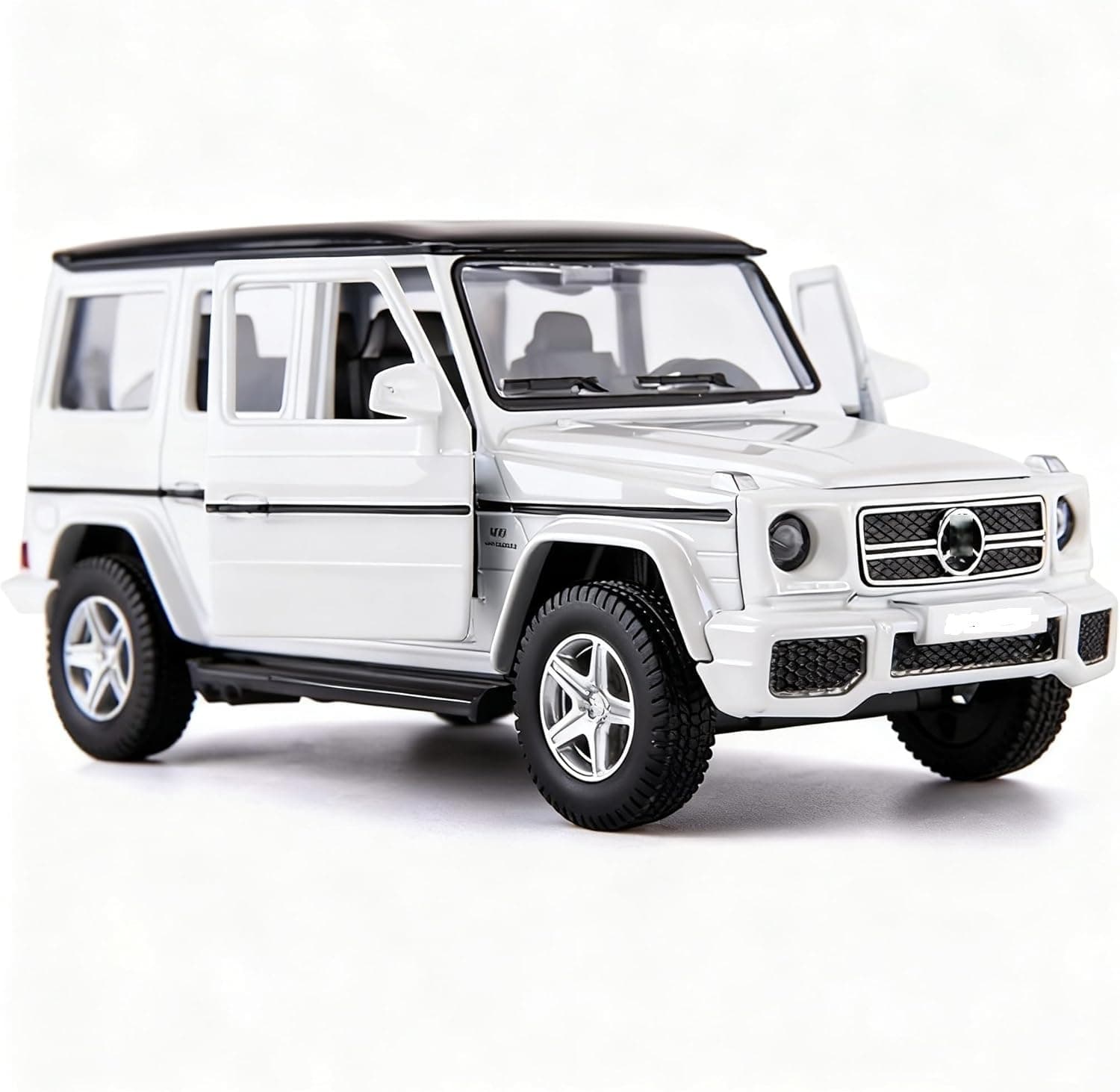 PLUSPOINT Diecast 1:36 Scale Benz G-63 Model Car Pull Back Action G Wagon Vehicle Alloy Simulation Supercar with Openable Doors Lights and Sound Toy for Kids and Collectors for Play & Display Gift 3+