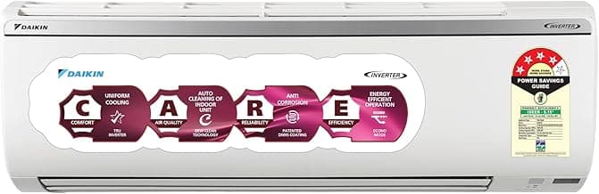 Daikin 1.5 Ton 4 Star Inverter Split AC (Copper | PM2.5 Filter| Dew Clean | Hepta Sense | Triple Display | Stabilizer Inside | FTKP50XV) White