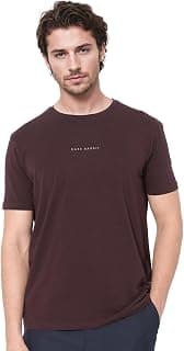 RARE RABBIT Men's Rabbit-Inf Maroon Cotton Blend Plain Regular Fit Half Sleeve Crew Neck T-Shirt