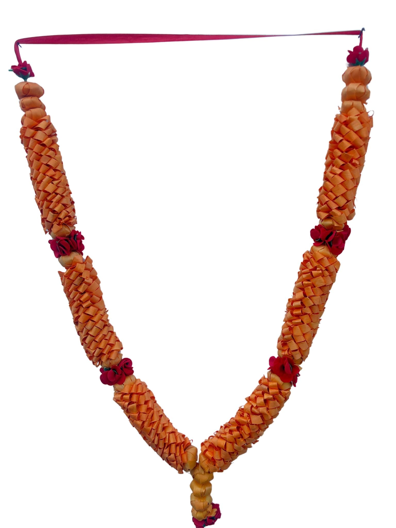Sandalwood Processed Photo Frame Mala | Garland for Photos of Loved Ones|Traditional Mala for God, Ancestors and Pitra, Pooja Room (Step 3_Yellow) 24 inch / 60 cm