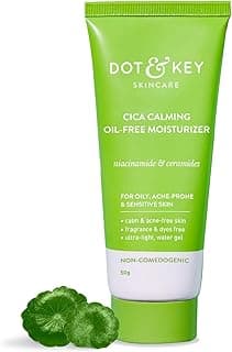 Dot & Key Niacinamide + CICA (Centella) Oil Free Moisturizer | Lightweight Face Cream for Oily, Sensitive & Acne Prone Skin | Fades Dark Spots, Blemishes & Soothes Redness | 50g Tube