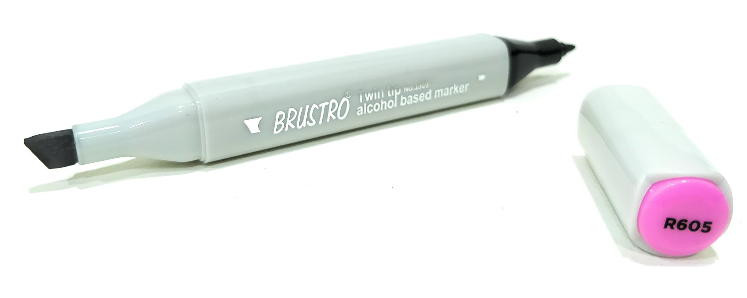 BRUSTRO Twin Tip Alcohol Based Marker (Pack of 2) Red (Cerise)|Tip Size - Broad 1-7mm line,Fine 0.7mm|Smudge-Proof,Waterproof, Ideal for Texturing,Sketching,Graffiti,Comic Artist,Architecture,