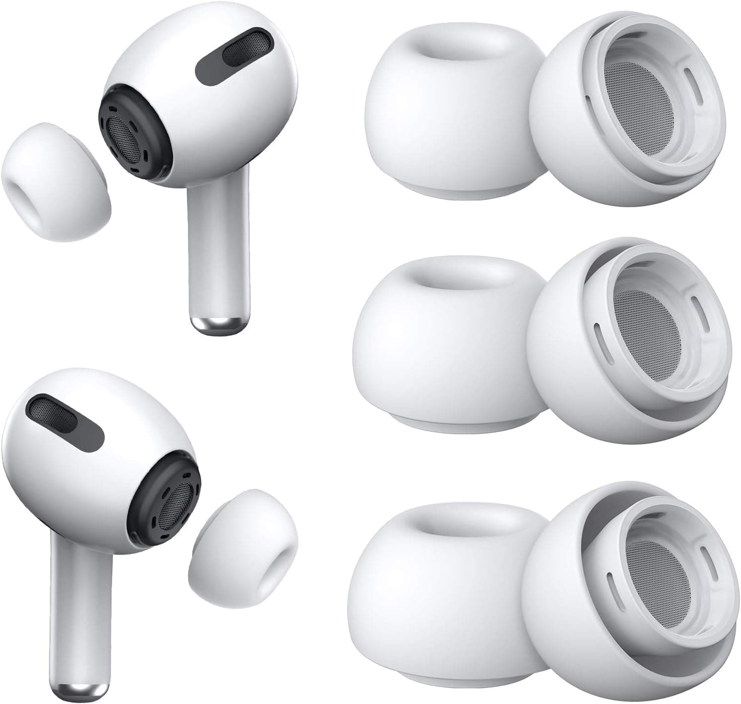 Meyaar [3 Pack ] Eartips for Airpods Pro 3 Replacement Ear Tips for Airpods Pro 3 with Noise Reduction Hole, for Airpods Pro Ear Tips with Portable Storage Box (for Airpods Pro 3)