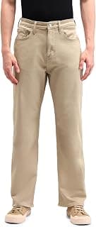 Flying Machine Men's Relaxed Straight Fit Jeans| Solid | Mid Rise | Stretchable | Jeans for Man