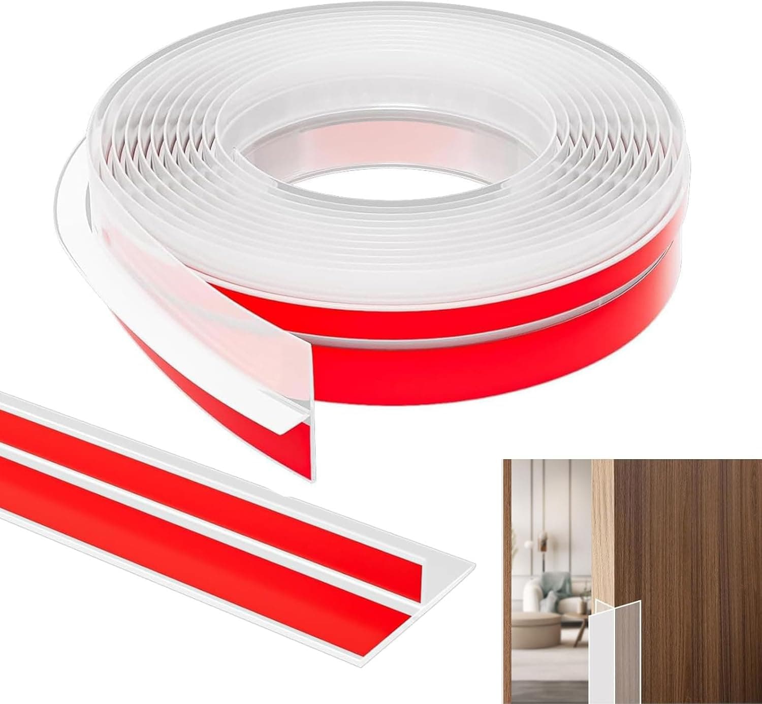 DINGLIAN 2025 New Upgrade T-Shaped Clear Silicone Seal Strip for Doors Windows and Shower Glass Gaps, Shower Glass Door Seal Strip, Door Draft Stopper, Weather Stripping Window Seal, 1.37IN x 20FT