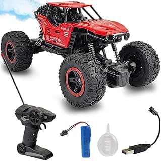 Wembley Remote Control Big Size Rock Crawler Car for Kids – Off-Road RC Monster Truck with Water Mist Smoke Effect, 2WD High Speed, 45° Climbing Toy Car – Red
