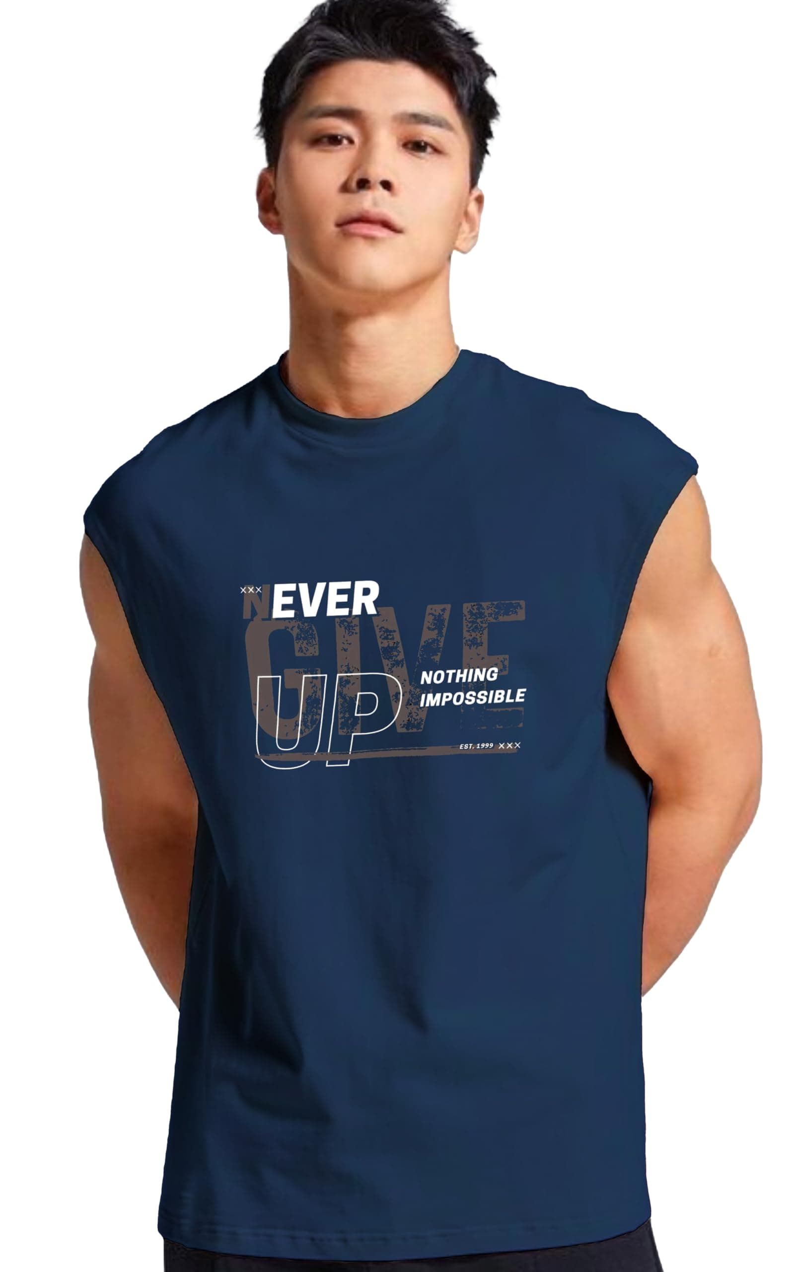 JUARI BE A GENTLEMAN Men's Sleeveless Tank Top Premium Cotton Blend Muscle Fit Gym Vest | Casual Summer Shirt | Breathable & Lightweight Fitness Wear for Gym, Running & Daily Use