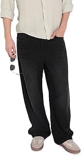 The Indian Garage Co Men Baggy Fit Solid Mid-Rise Jeans