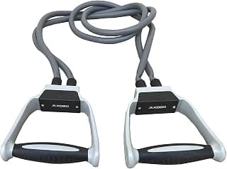 Kobo Double Toning Resistance Tube Latex with Grip Handle, 47.2-inch (Grey)