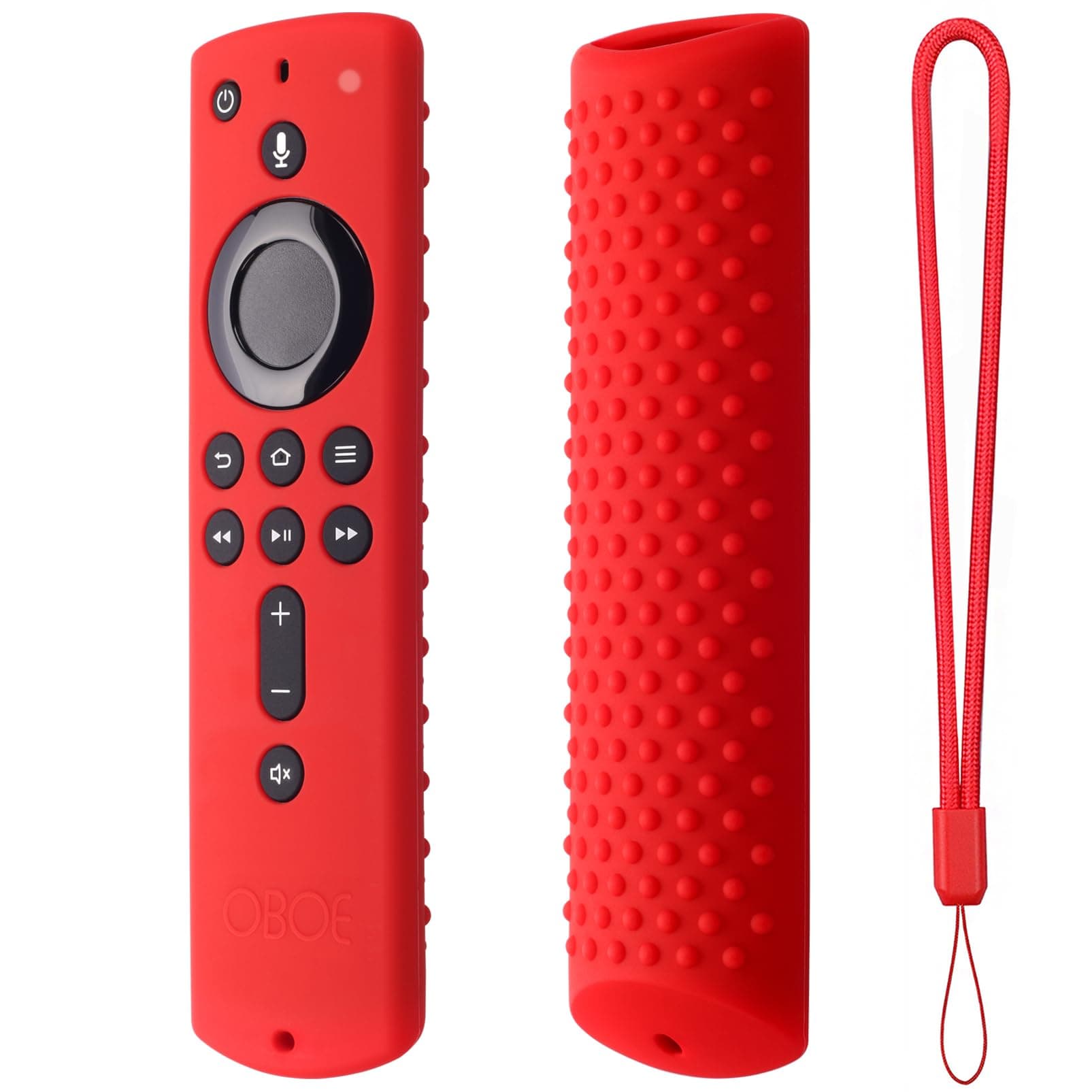 Dealfreez Silicone Remote Cover Compatible with Fire TV Stick 4K All Alexa Voice Remote Protective Case with Loop (C-Red) [Remote NOT Included]