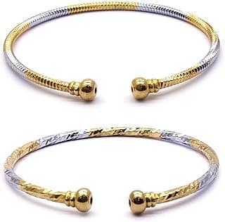 YouBella Jewellery for Women Silver and Gold Adjustable Bracelet Combo of Two for Girls and Women