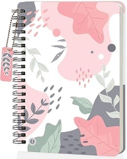 Jhingalala Diaries - A5 Hardbound Wiro Notebook Diary with Tropical Leaves Theme Based Dangler I Spiral Notebook With Planner and Calendar 2024 I 160 Undated Ruled Pages