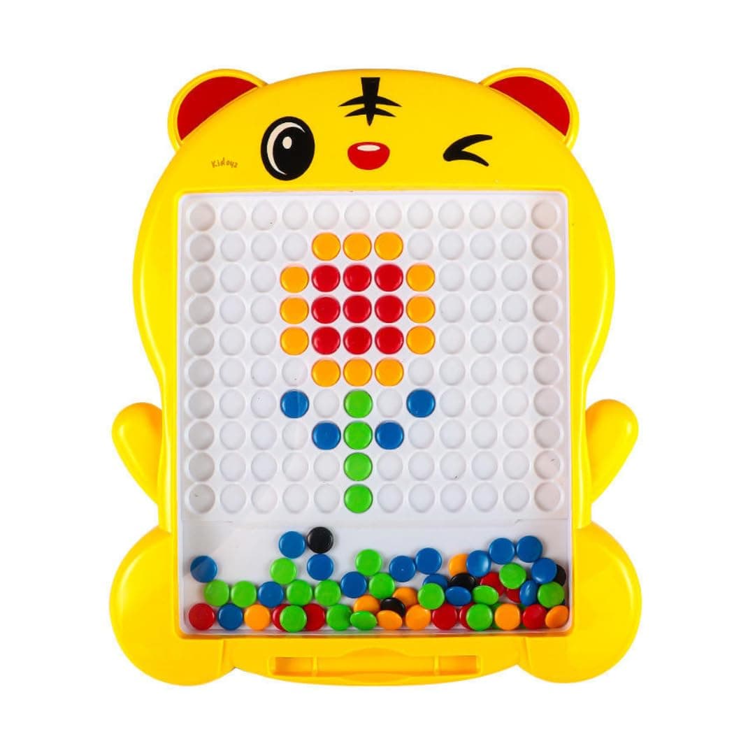 Kidoyz Magnetic Drawing Board for Kids with 80 Beads & Magnetic Pen | Big Size Magnetic Doodle Board | Educational Dot Creativity Toy for Boys & Girls 3+ Years (Multicolor) - Cat Design