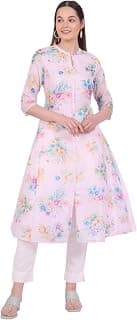 Aurelia Women's Green Printed Kota Straight Kurta