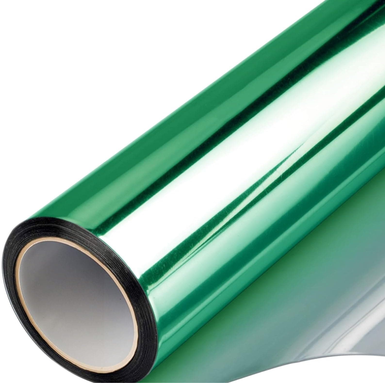 ONETON One Way Window Film Heat Control Sun Blocking Anti UV Daytime Privacy Mirror Window Film No Glue Static Cling Non-Adhesive for Home Office(20x50 in (Pack of 2) Green Silver Film)