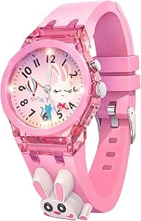 SPIKY Analog Watch for Kids | 3D Cartoon | 7 Multicolor LED Luminous Lights with Silicone Strap | Unisex Best Birthday Gift | Analogue Wrist Watches for Boys & Girls | Age 3-10 yrs