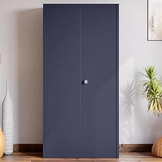 Interio by Godrej Luminex NX 2-Door Steel Almirah (Textured Phiroja Blue), 1-Year Warranty, 1 Locker, 5 Shelves