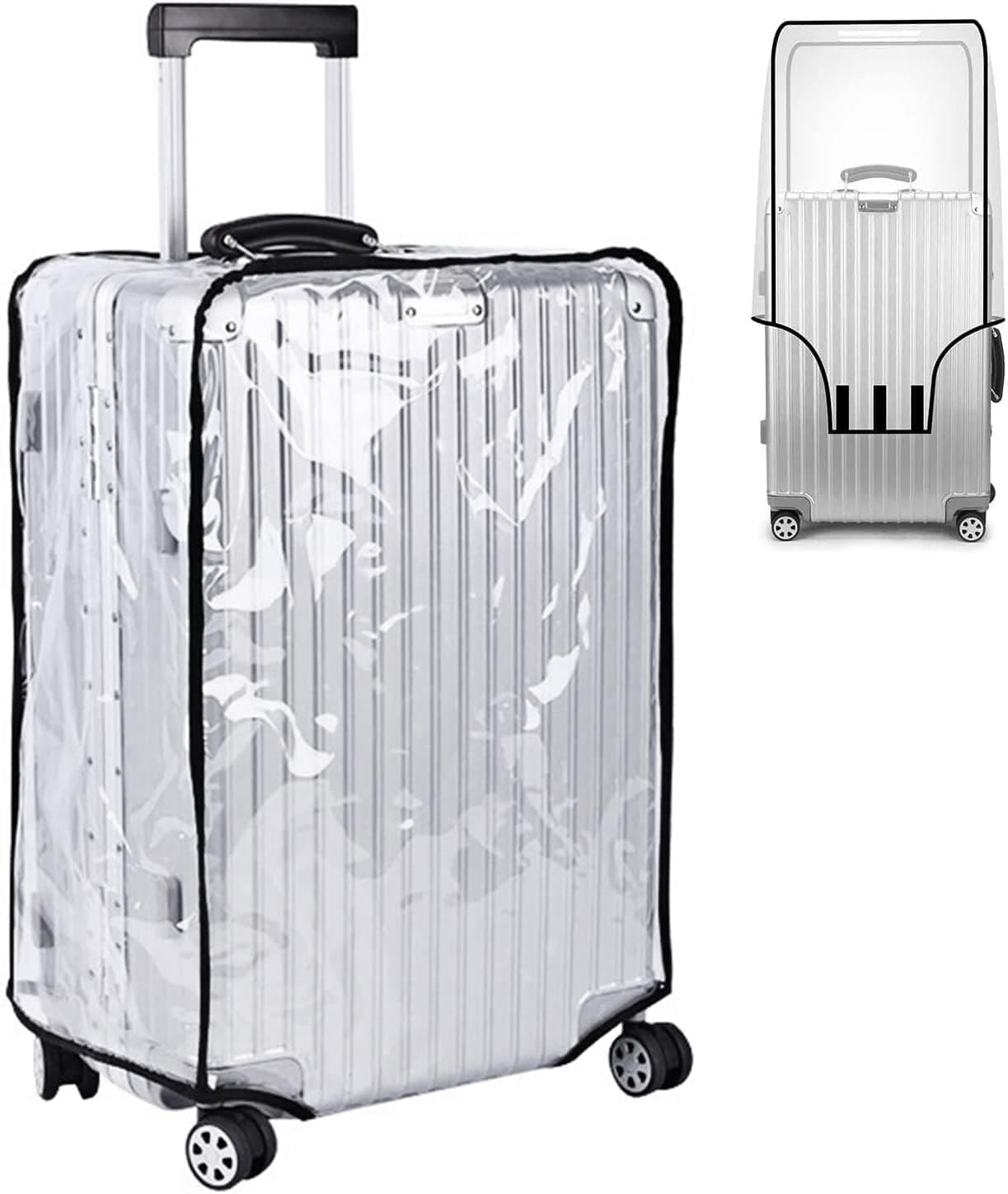LIGHTNIING HAMMERZ Transparent Luggage Cover | Clear PVC Suitcase Protective Case | Waterproof Travel Bag Trolley Cover | (26 Inches)