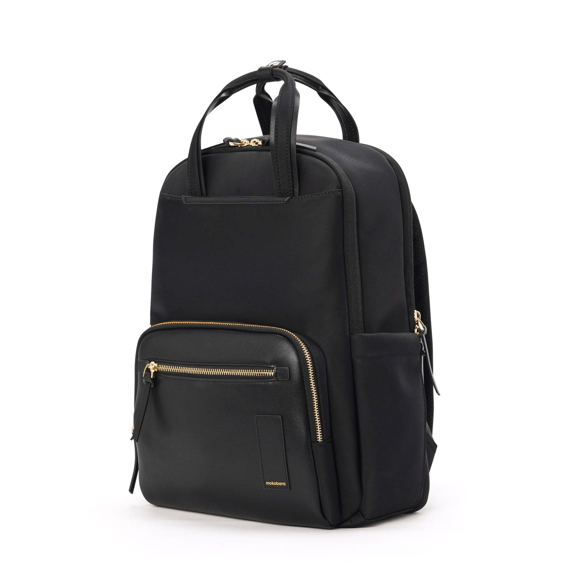 MOKOBARA The Sundae Backpack Soft Nylon Water-Resistant 15" Laptop Bag with Luggage Sleeve for Work, Travel, and Daily Use for Women Black