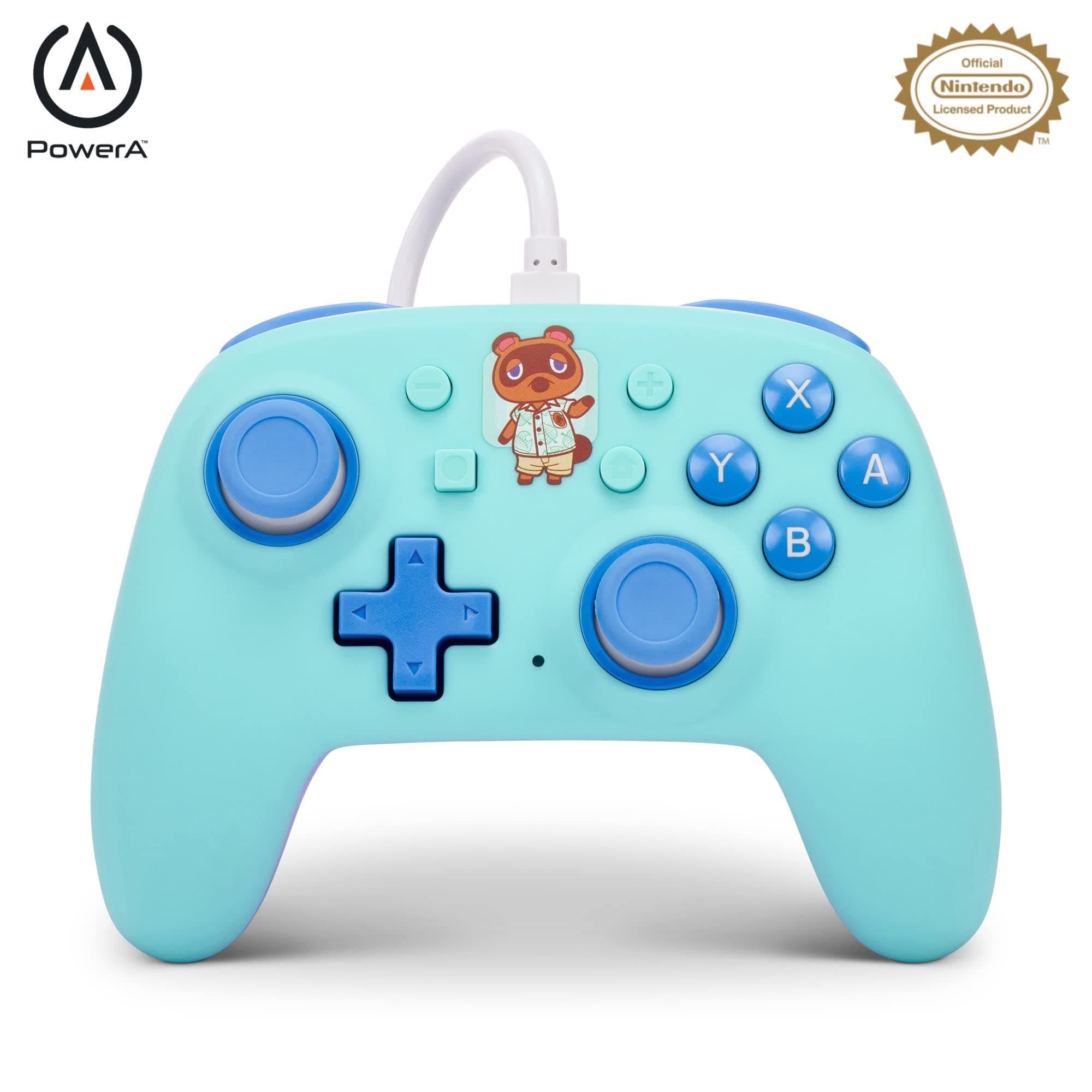 PowerA Nano Wired Gaming Controller for Nintendo Switch or Nintendo Switch OLED, Animal Crossing: Hello Tom Nook, Blue (Officially Licensed)