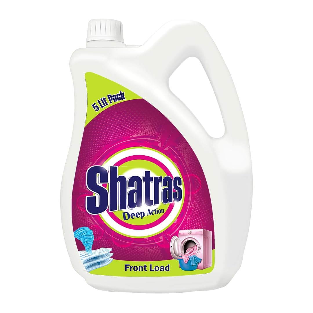 Shatras Deep Action 5 Liter Front Load Laundry Liquid Detergent |Non Toxic,Eco Freindly Best For Front Load And Top load| Biodegradable & Chemical Free Laundry Liquid