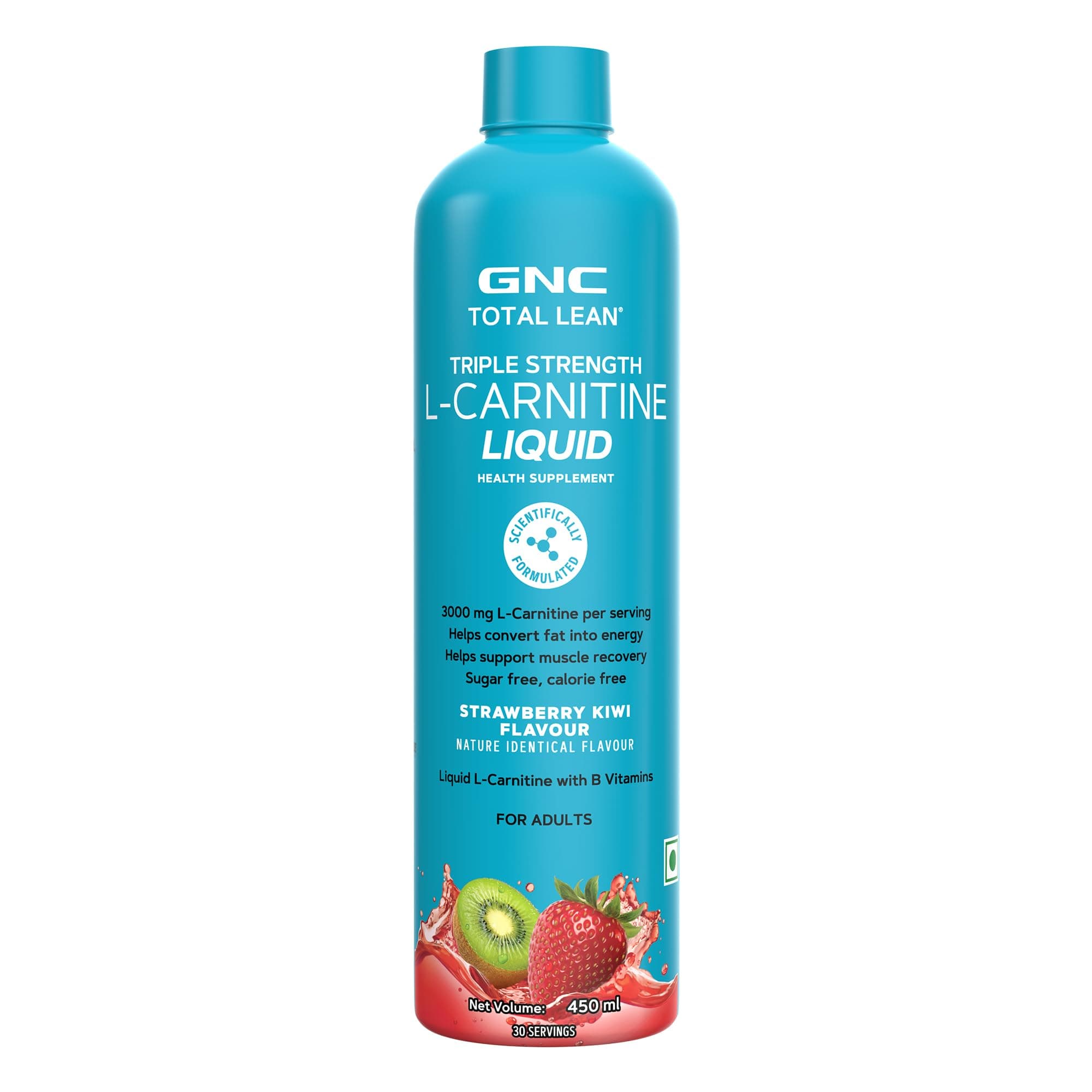 GNC Liquid L-Carnitine 3000mg | Triple Strength Formula | Converts Fat to Energy & Supports Lean Muscle | Fast-Acting for Weight Loss & Recovery | 100% RDA of B3, B5 & B7 for Performance & Stamina | Strawberry Kiwi
