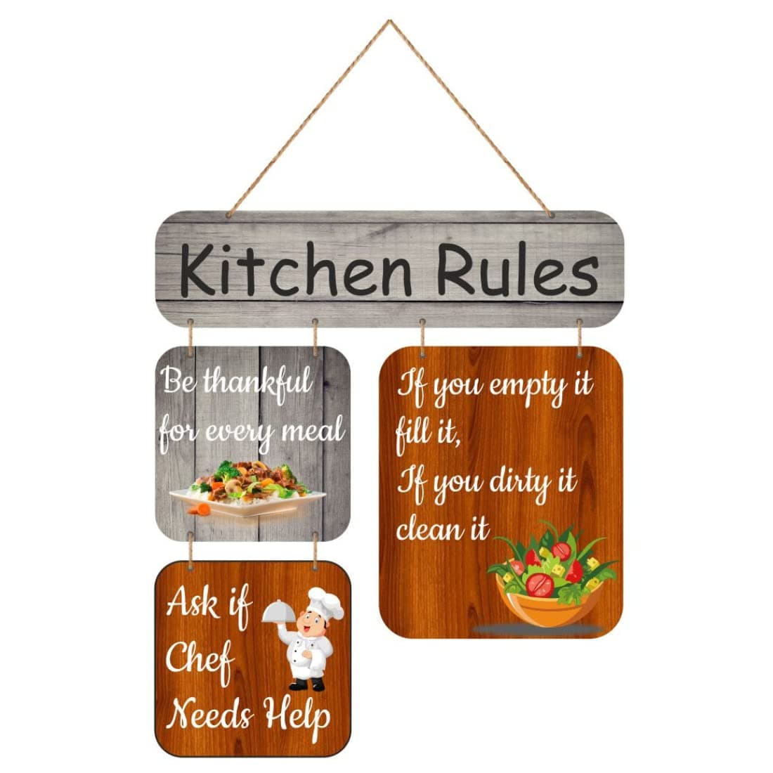 Zesta Kitchen Rules Wooden Wall Hanging Decorative Items/Hanging Home Wall Decor Items/MDF Decoration Items/Cute Wall Art For Living Room/Home Decor Items Living Room