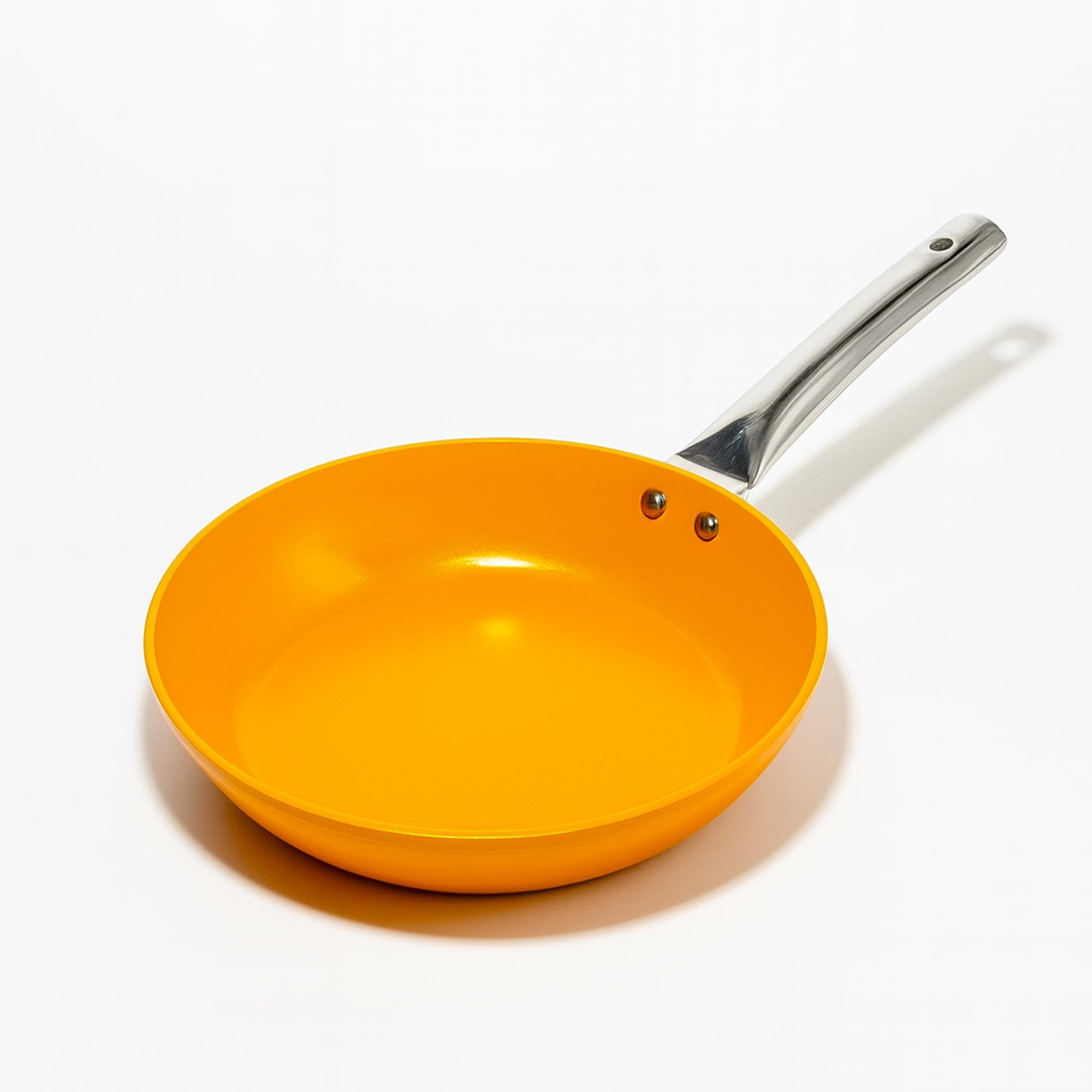 SALFORD Forged Ceramic Frypan with Tubular SS Handle, Induction Base & Gas Ready I 2 Year Warranty I Mustard Yellow 240mm I 1.85 Litre Frypan (Yellow)