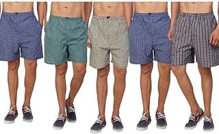 DIGITAL SHOPEE Men's Cotton Shorts Boxers, Pack of 5 - Multicolor